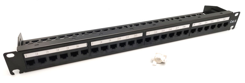 19" 1U UTP Cat.6 24 ports, sans outil