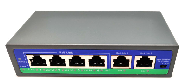 Switch POE 6 ports ( 4POE + 2UPLINK ) + With external power supply
