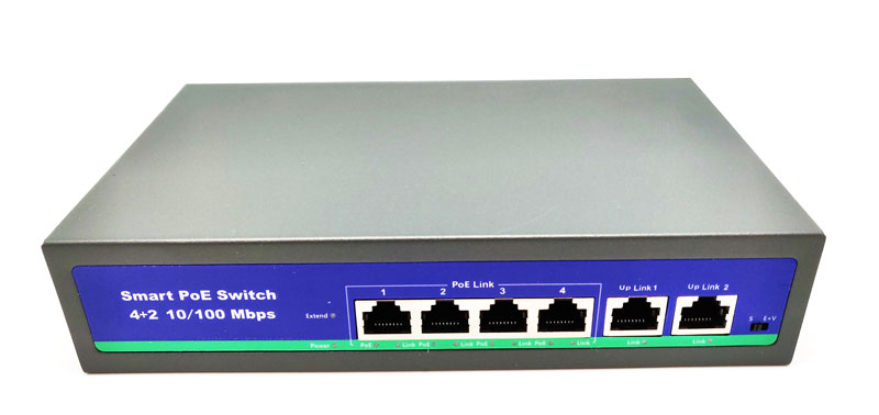Switch POE 6 puertos ( 4POE + 2UPLINK ) + alimentador integrado