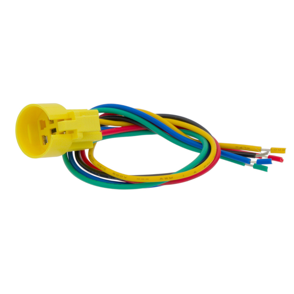 Base de Conexión para Interruptores Antivandálicos de 19mm con Cable de 30cm Desforrado y 5 Cables de Colores