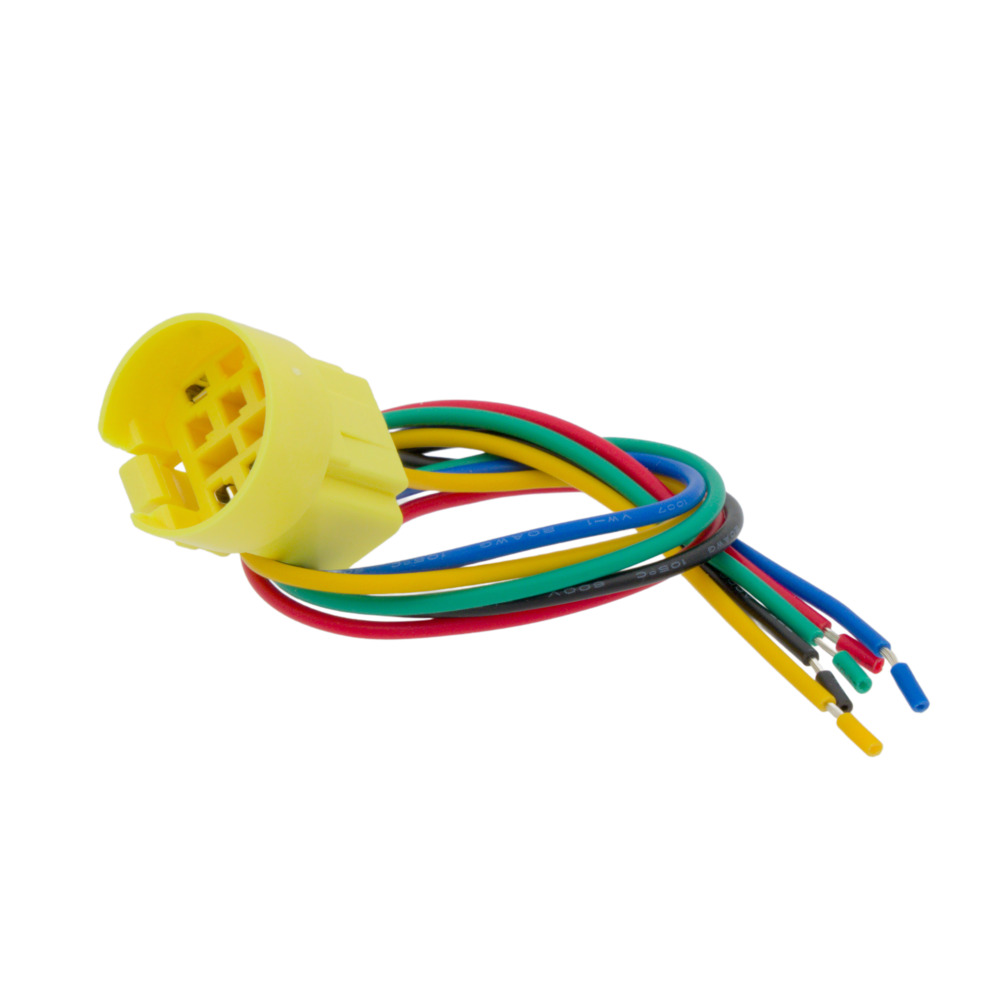 Base de Connexion pour Interrupteurs Anti-vandalisme de 22mm avec Câble de 30cm Dénudé et 5 Fils de Couleurs