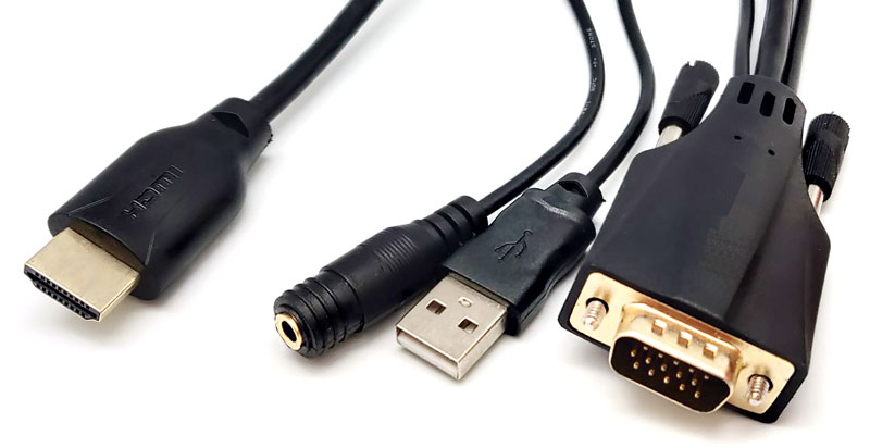 HDMI TO VGA + Audio CABLE, 1,8M.