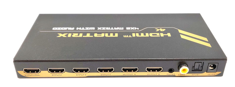 HDMI Matrix 4x2 con salida de Audio