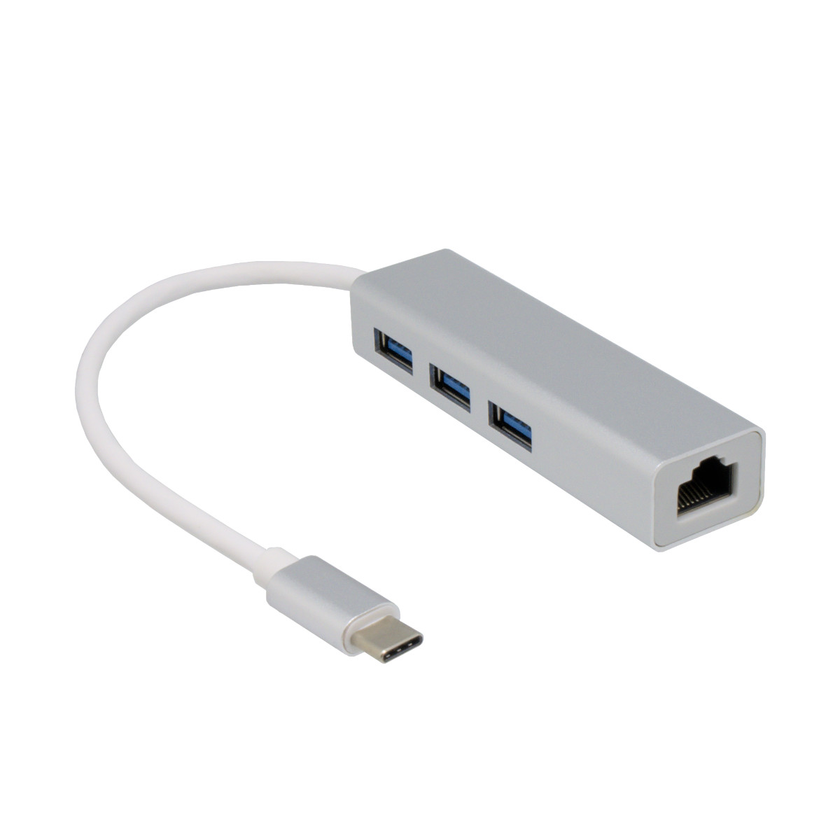 USB Type-C to 3 Port USB 3.0 + Ethernet Hub