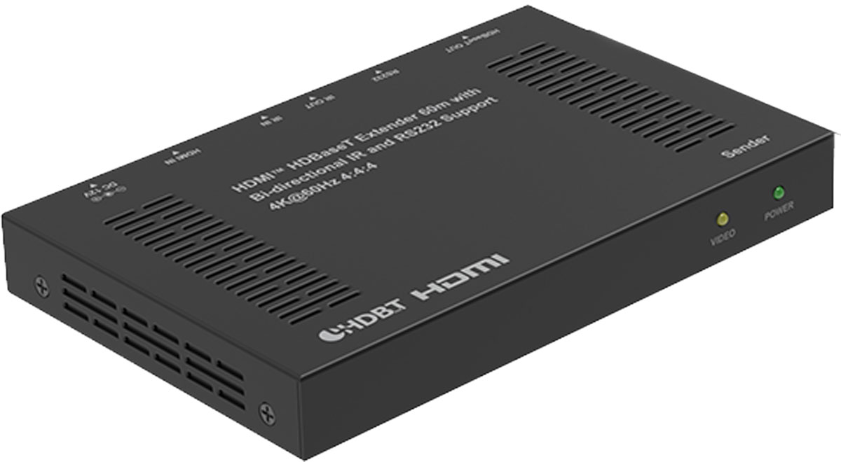 Extensor HDMI HDBaseT 60m con IR bidireccional y RS232 a 4K@60Hz 4:4:4