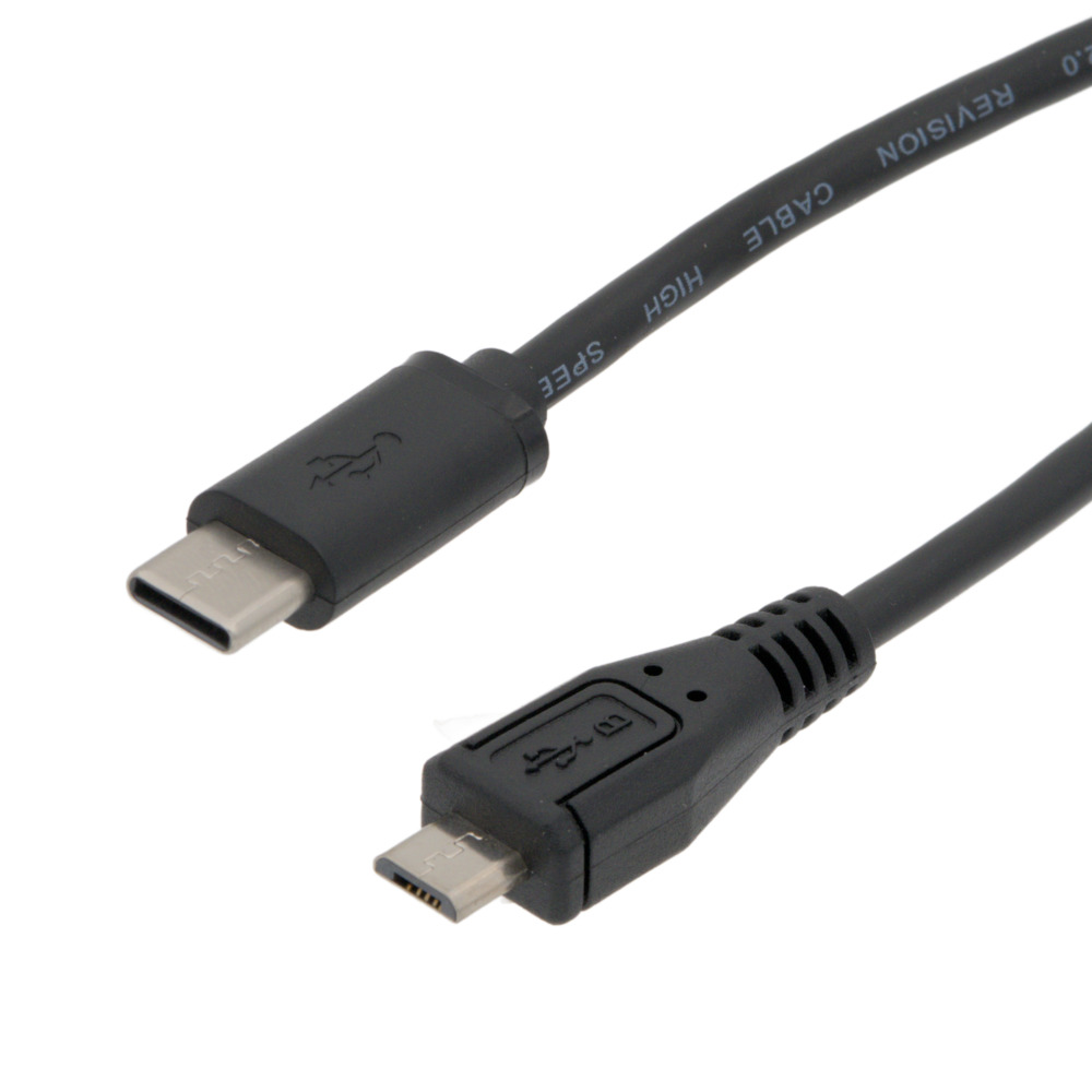 USB-C Male to Micro USB Male, 0.5m