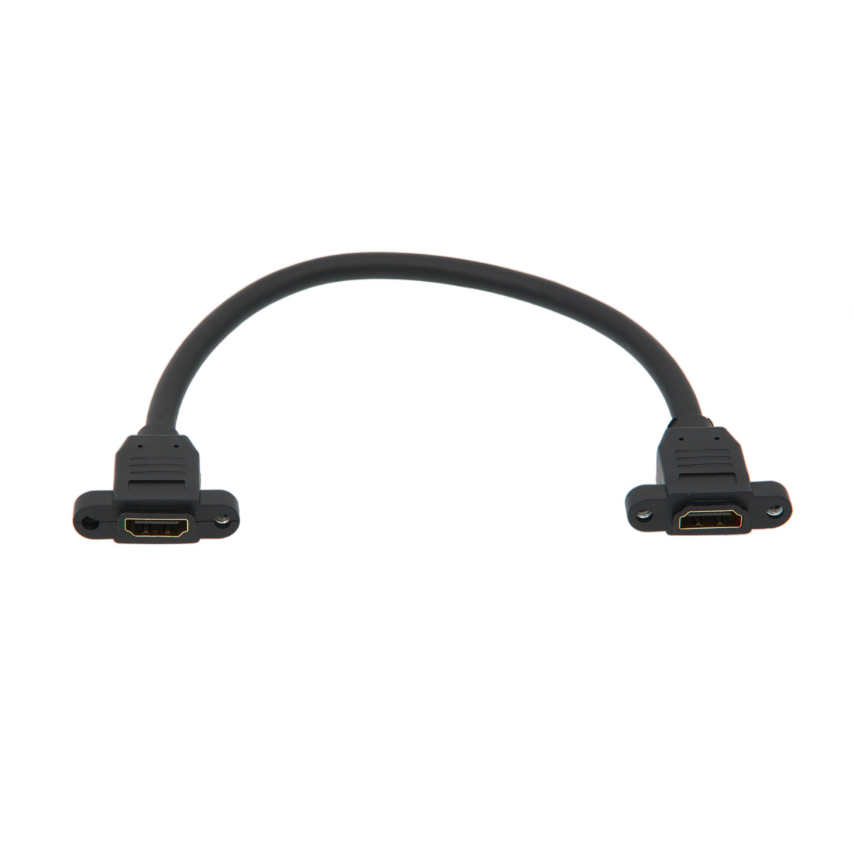 Cable HDMI 2.0 Hembra-Hembra con Patillas y Tornillos para Montaje en Panel, 0.3m
