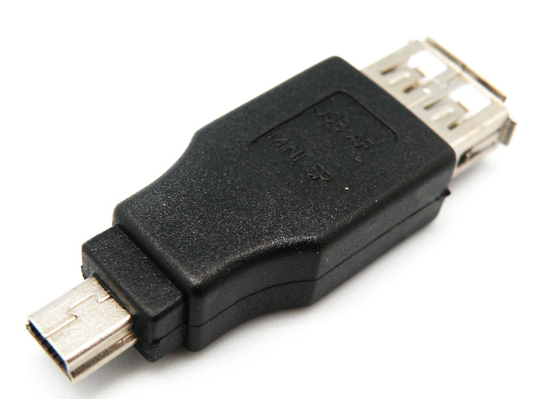USB A HEMBRA - 5P. MINI USB B MACHO