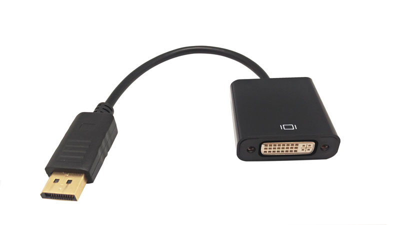 DisplayPort MALE TO DVI (24+1) FEMALE, 0.15m, CABLE ADAPTER W/IC