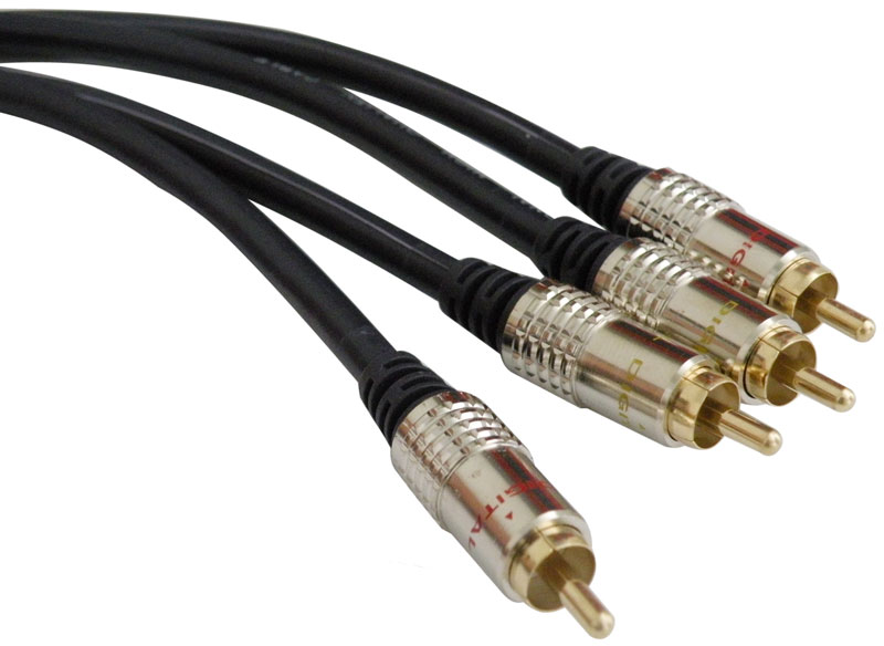 OFC 2xRCA PLUG - 2xRCA PLUG, CABLE Ø-6mm, ALUMINUM CONNECT., GOLD PLATED, 5m