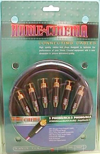 HEAVY METAL 3RCA PLUGS TO 3RCA PLUGS, 1.5m, BLISTER PACKING