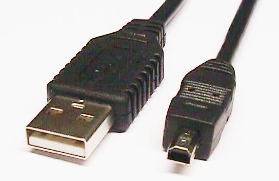 USB A MALE - MINI USB B MALE, 1.8m