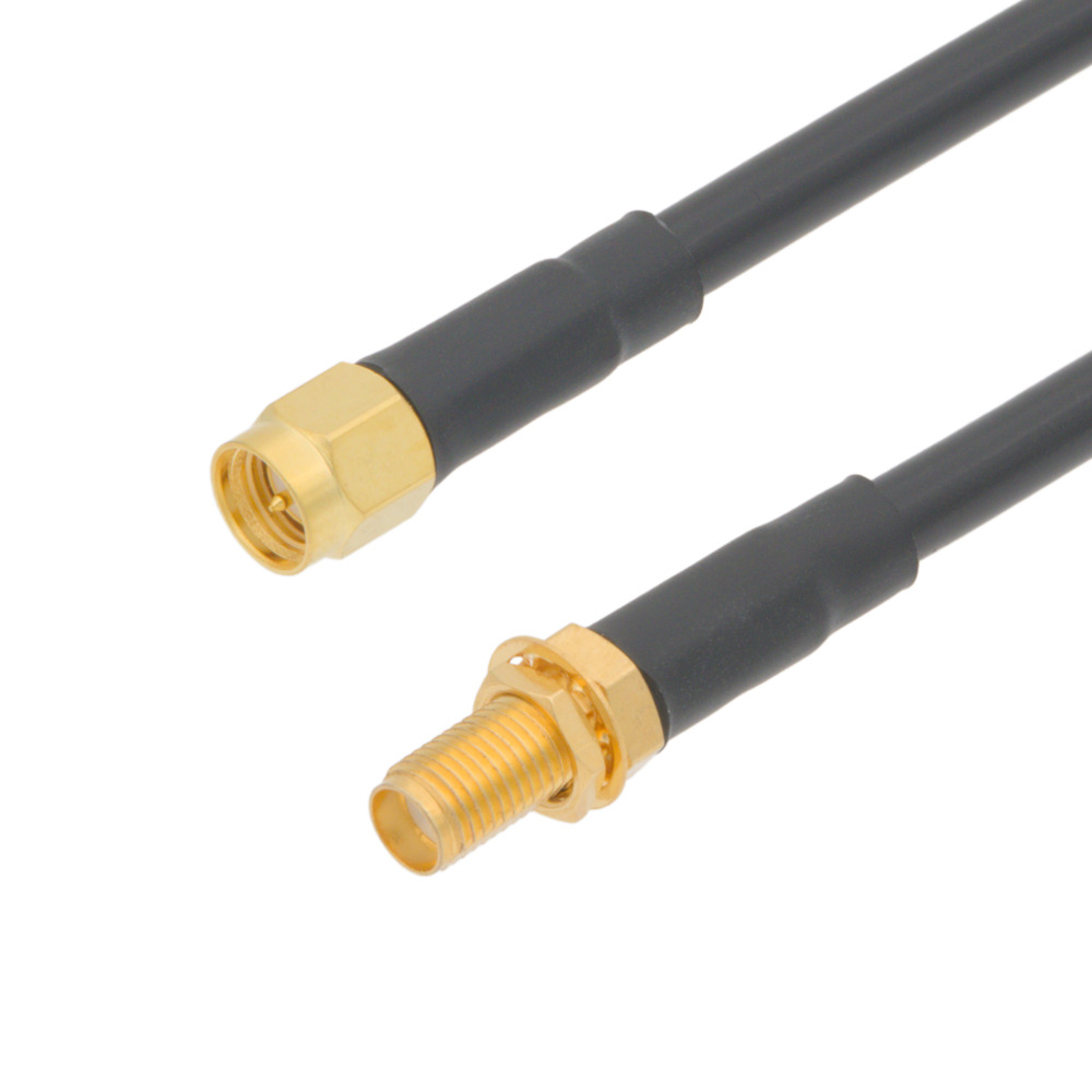 LMR200 Low Loss Semi-Flexible Patch Cord - SMA Male to Female Connectors, 1m