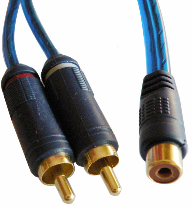 RCA FEMALE to 2xRCA MALE, 0.3m