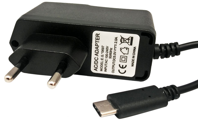 COMMUTED POWER SUPPLY 5V 2A, CONNECTOR USB C 3.1