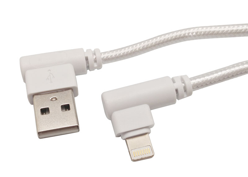 USB A Macho a Lightning, 1.5m Conectores Acodados
