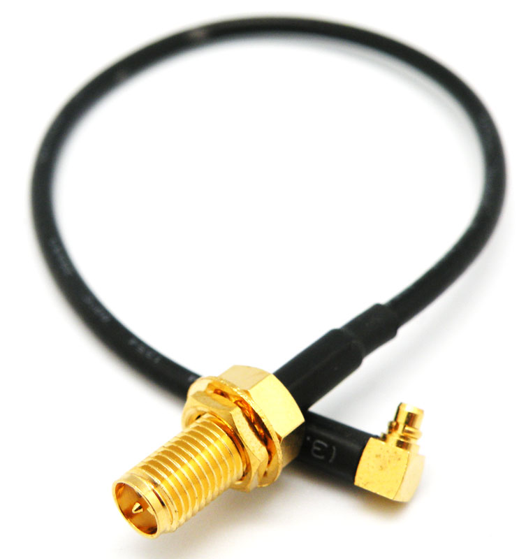 RG-174 CABLE, SMA R/P FEMALE TO MMCX MALE, 0.2m