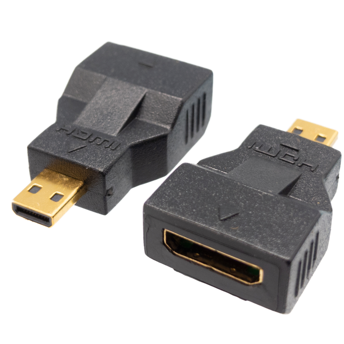 HDMI MICRO MACHO a HDMI MINI HEMBRA, DORADO