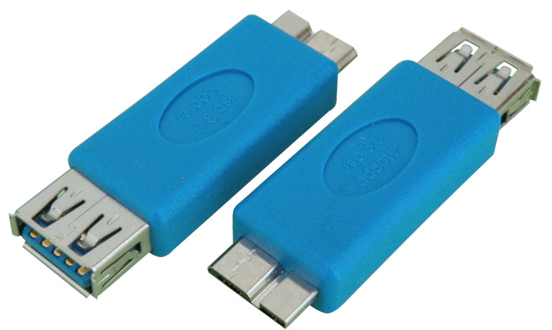 ADAPT. USB 3.0 A HEMBRA a MICRO USB 3.0 MACHO, DE NICKEL, COLOR AZUL
