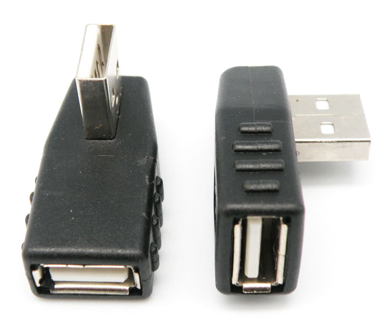 Adaptateur USB Mâle - Femelle, 90º