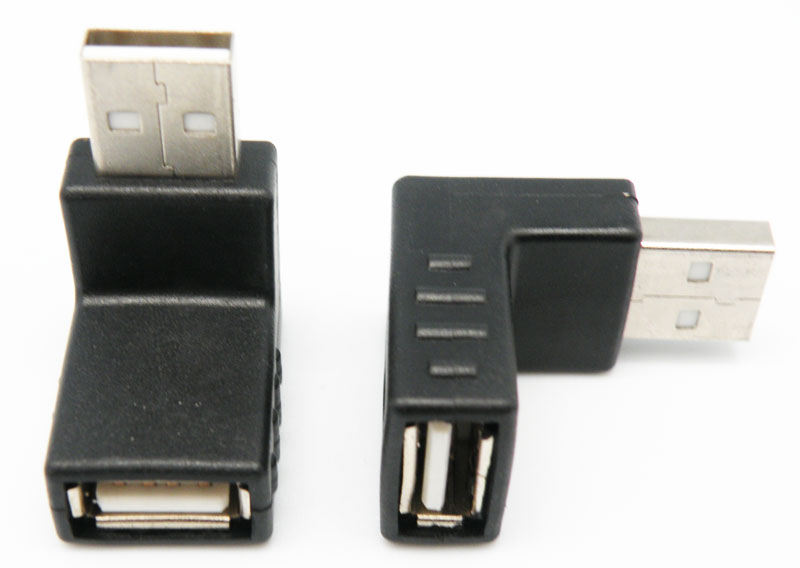 USB Adaptor, Male to Female, right angle