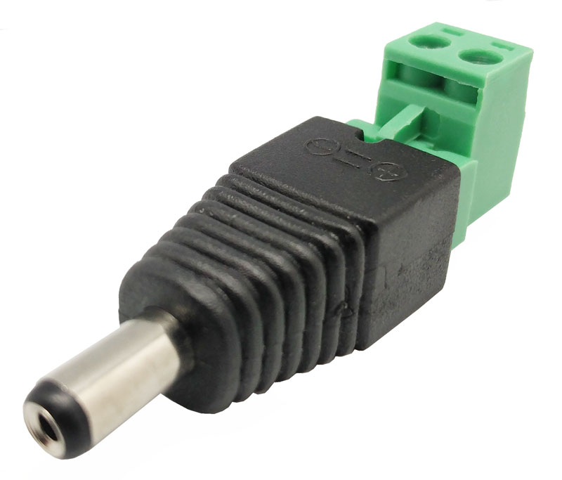 DC POWER PLUG to 2PIN TERMINWL WITH SCREW L type, 5.5x2.1 mm