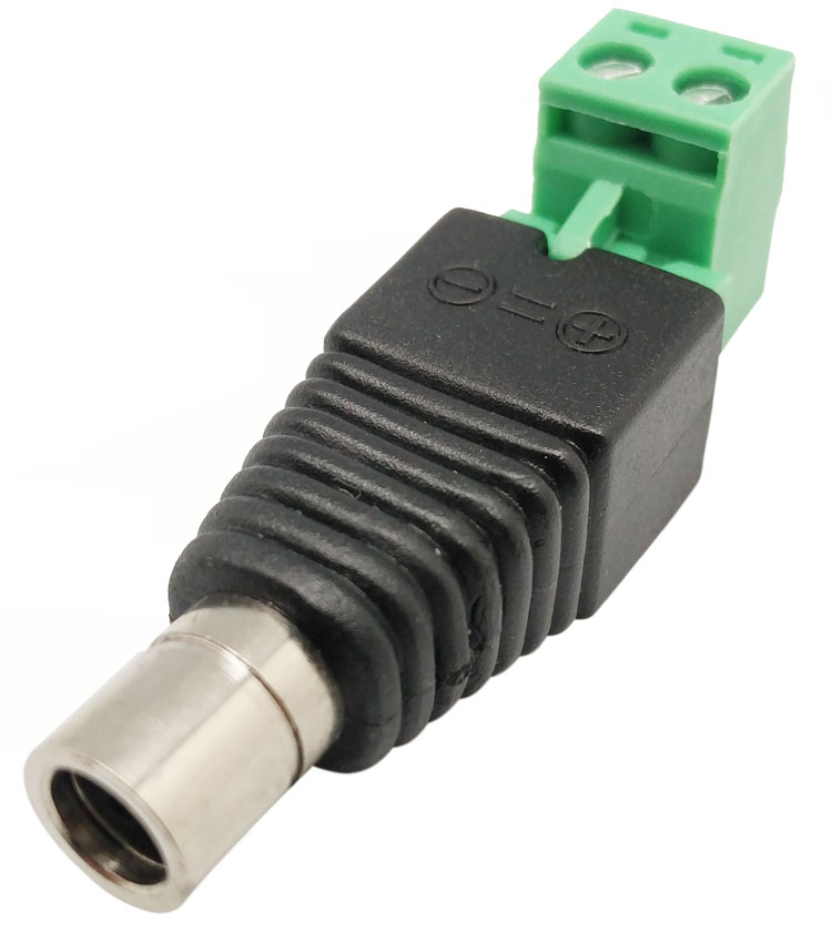 DC POWER SOCKET to 2PIN TERMINAL WITH SCREW, L type 5.5x2.1mm
