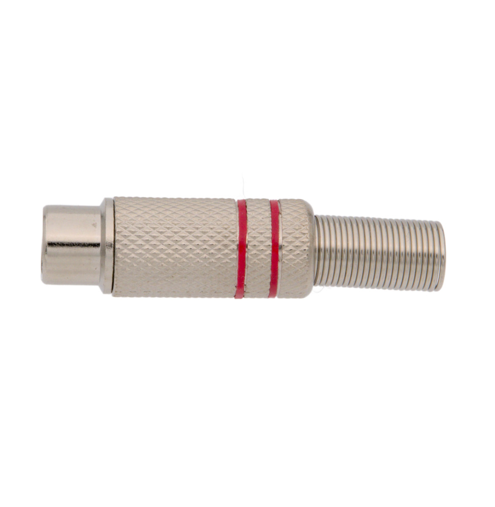 NICKEL RCA JACK, CABLE 5-6mm, RED STRIPES