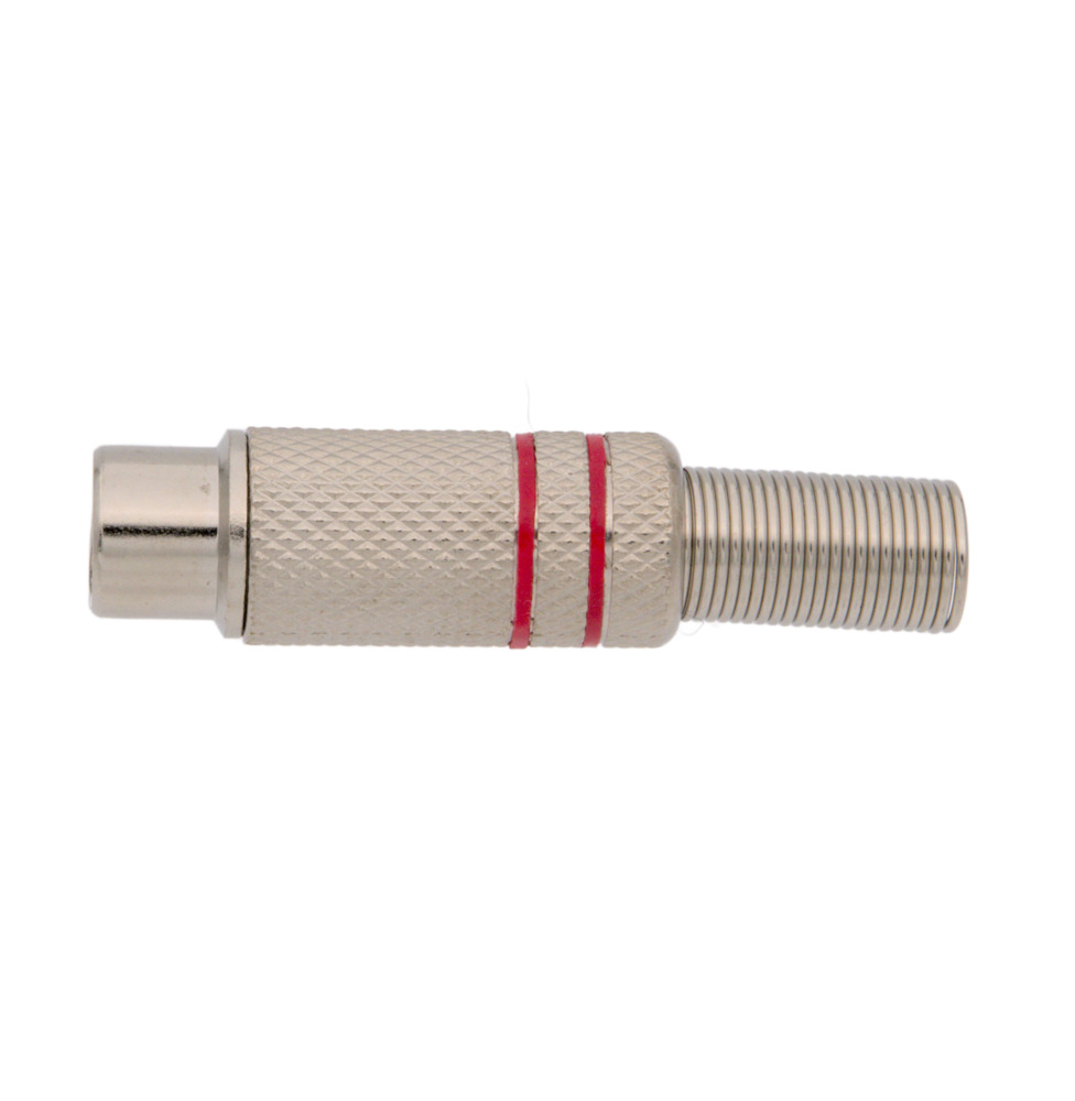 RCA HEMBRA NIQUEL, CABLE 5-6mm, LINEAS ROJAS