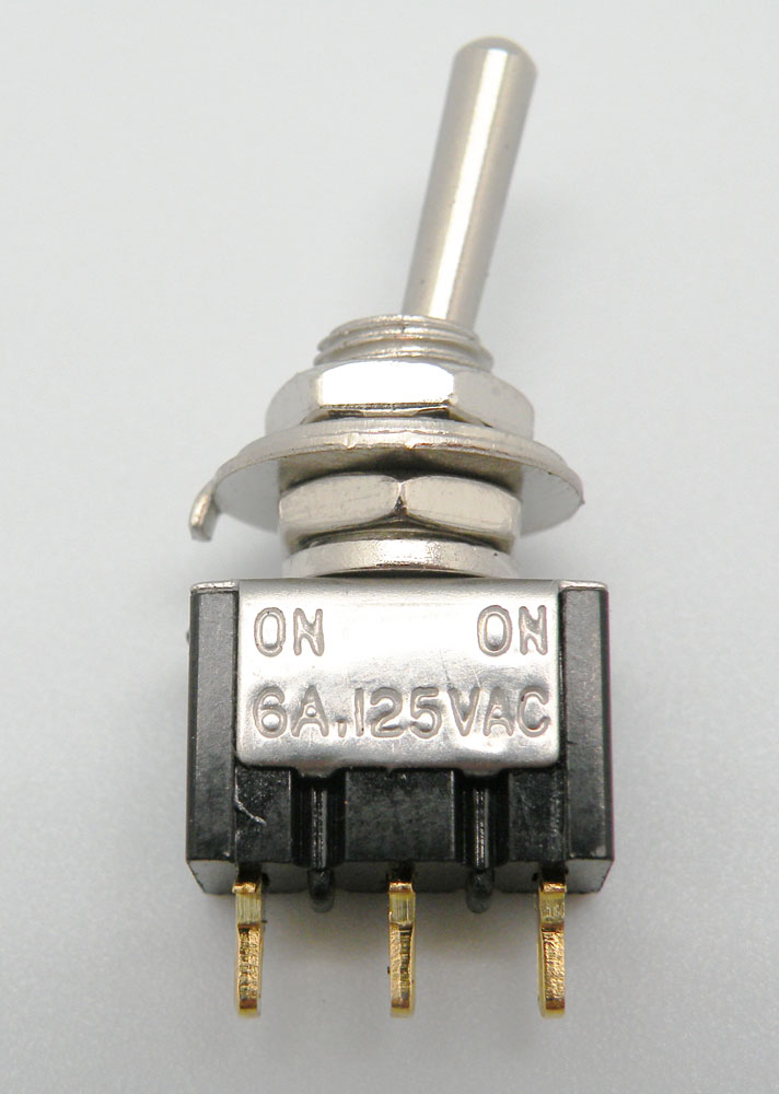 Interrupteur MINI 3P. (SPDT) ON-ON, 125V-6A (250V.- 3A)