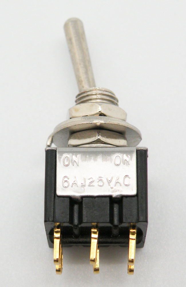 6P MINI TOGGLE SWITCH (DPDT) ON-ON, 120V. 5A (250V. 2A)