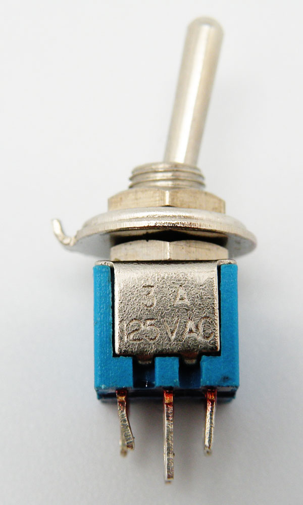 6P MINI TOGGLE SWITCH  (DPDT) ON-ON, 120V. 3A, ECONOMIC