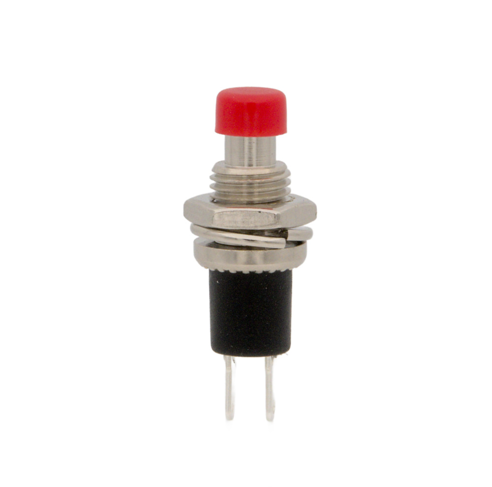 MINI PUSHBUTTON SWITCH, 125V. 1A, OPEN TYPE, RED COLOUR