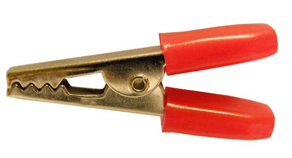 SMALL ALLIGATOR CLIP  W/ MODEL HANDLE, RED