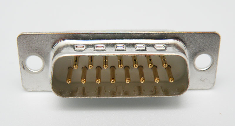 15P. D-SUB MALE, STANDARD SOLDER TYPE, STAMPED PIN