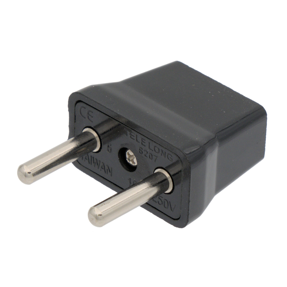 Type A (USA) to Type E (EU) Power Adapter, 250V / 10A