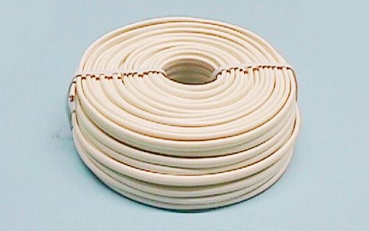 TELEPHONE FLAT CABLE 4COND. 28AWG, 30M ROLL, IVORY COLOUR