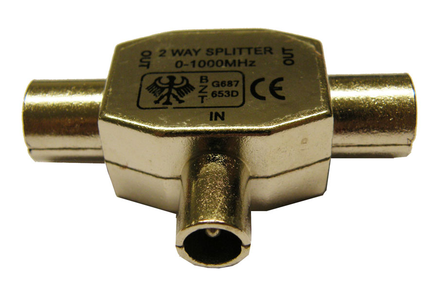 T- TYPE 2 WAY SPLITTER (MALE TO DOUBLE FEMALE)