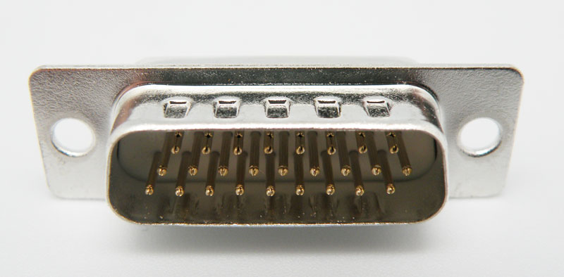 HD26P. D-SUB MALE, STANDARD SOLDER TYPE, STAMPED PIN, 3 ROWS