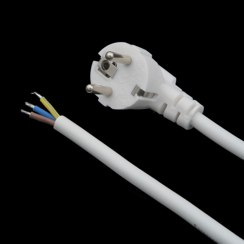 Cable Schuko a abierto, 3 x Ø1.5mm -  10m Blanco mate