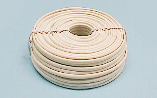 TELEPHONE FLAT CABLE 8COND. 28AWG, 30M ROLL, IVORY COLOUR