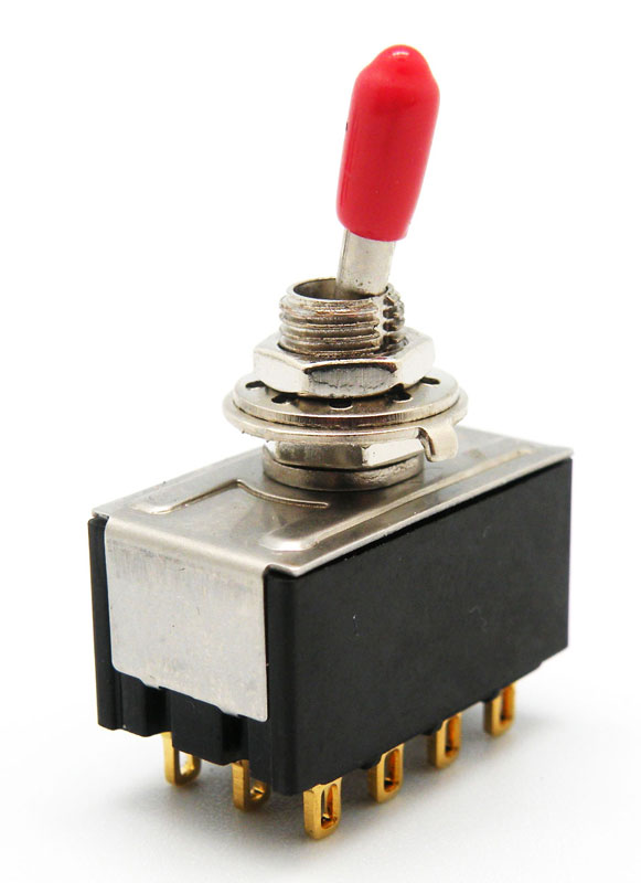 12P. MINI TOGGLE SWITCH  (4PDT) ON-ON, 120V.5A (250V 2A)