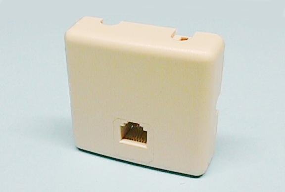 MODULAR WALL JACK, 6P6C, IVORY COLOUR