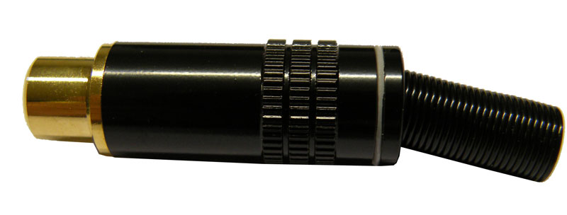 RCA Femelle Or-Noir, Câble 6mm, Ligne Blanc