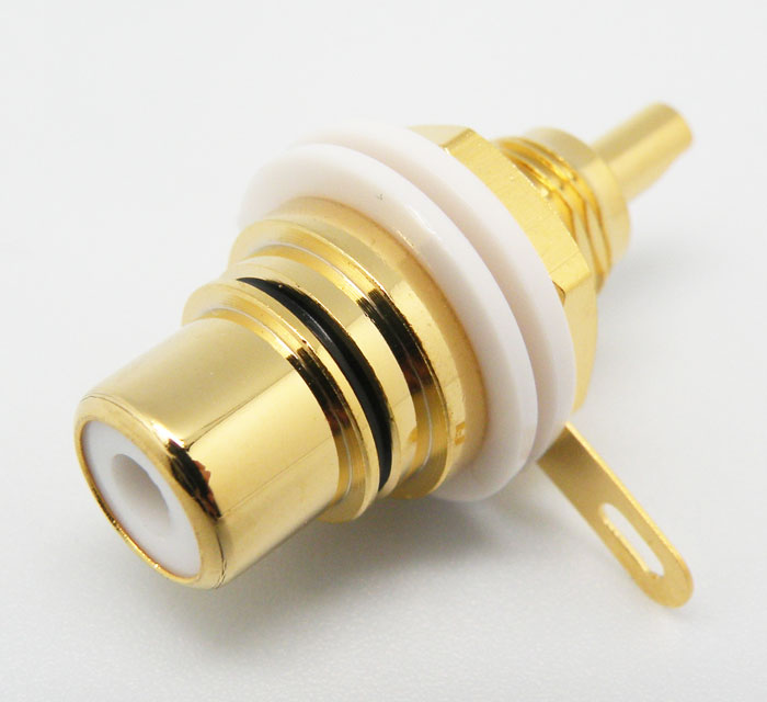 PTFE Chassis Mount Jack, Gold Plated, Black