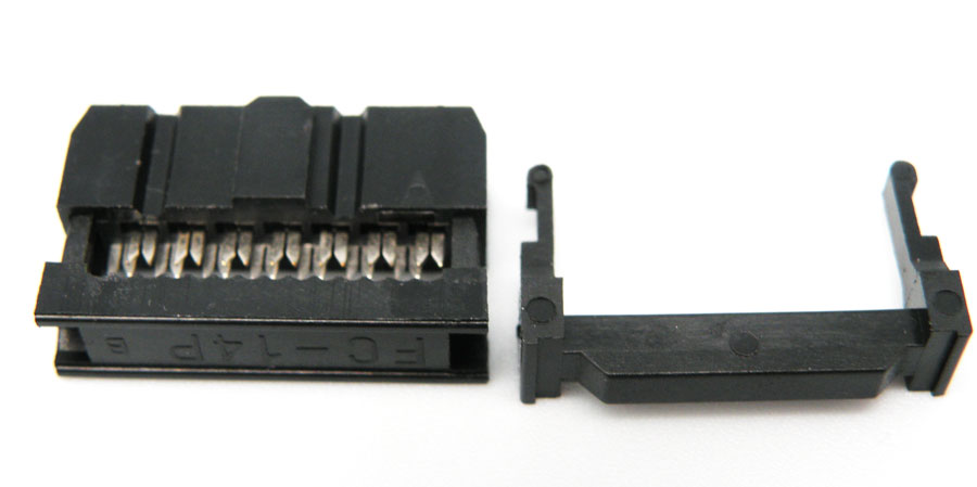 14P., 2.54mm IDC SOCKET CONNECTOR, BLACK