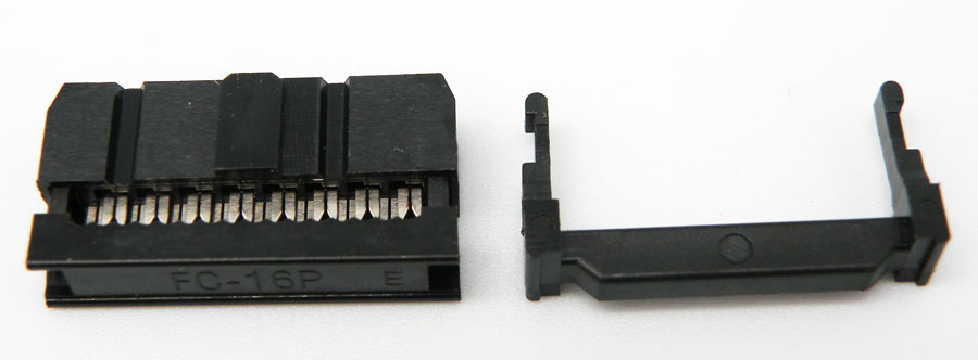 16P., 2.54mm IDC SOCKET CONNECTOR, BLACK