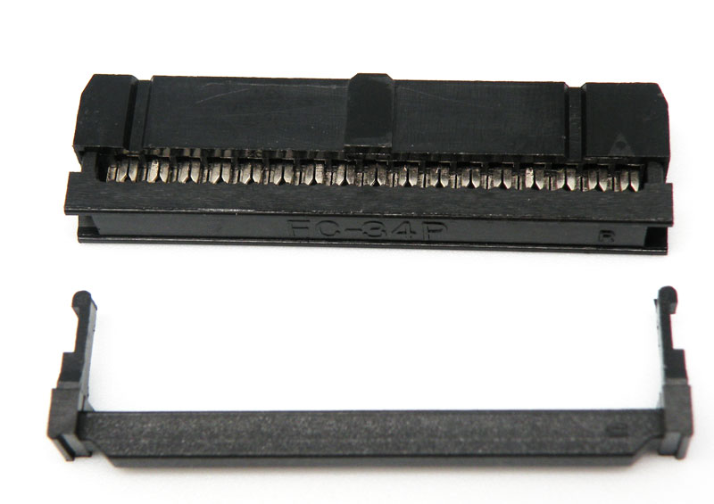 34P., 2.54mm IDC SOCKET CONNECTOR, BLACK