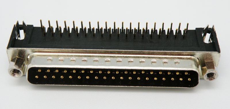 37P MALE D-SUB, P.C.B., RIGHT ANGLE, STAMPED PIN 7.2mm