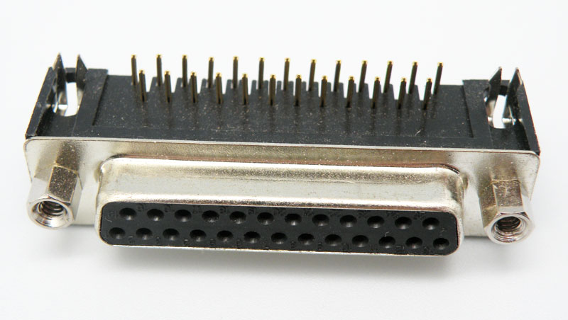 25P SUB-D HEMBRA ACODADO, CHASIS P.C.B., 7.2mm PIN